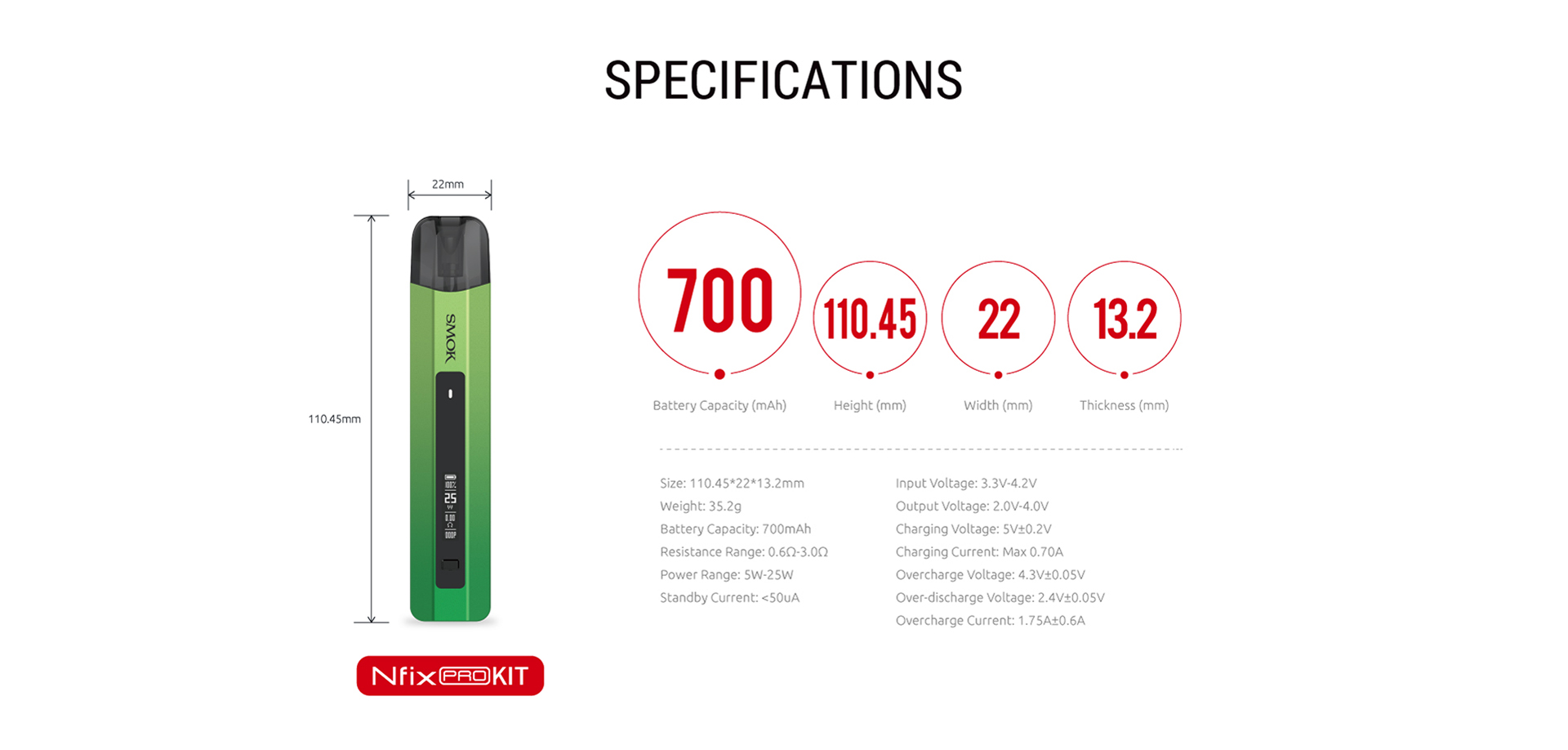 Smoktech Nfix Pro 700mAh Blue Gold