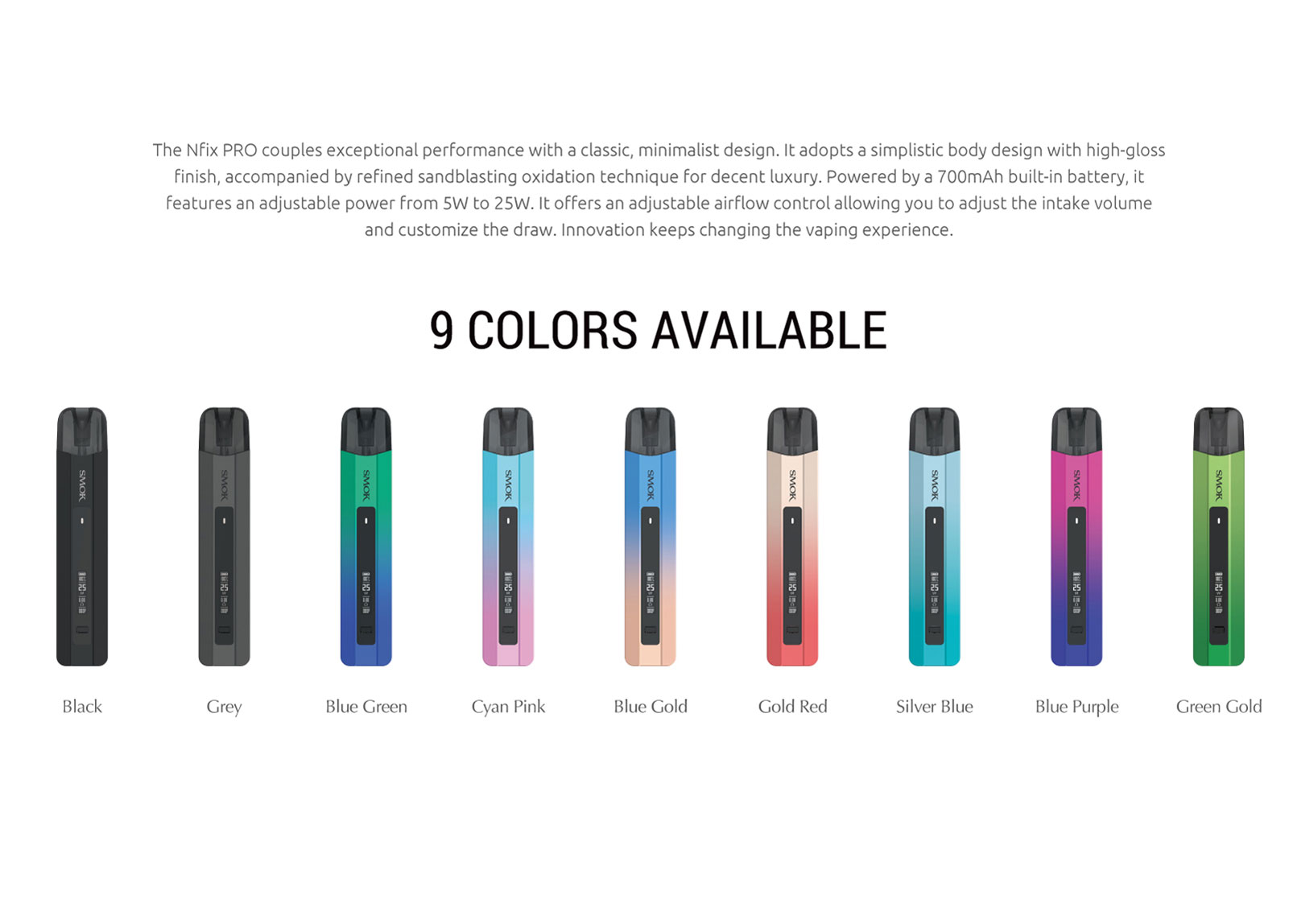 Smoktech Nfix Pro 700mAh Blue Green