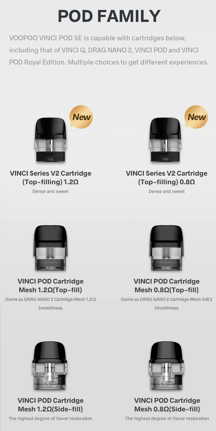 VOOPOO VINCI V2 POD cartridge 0,8 ohm 2ml 