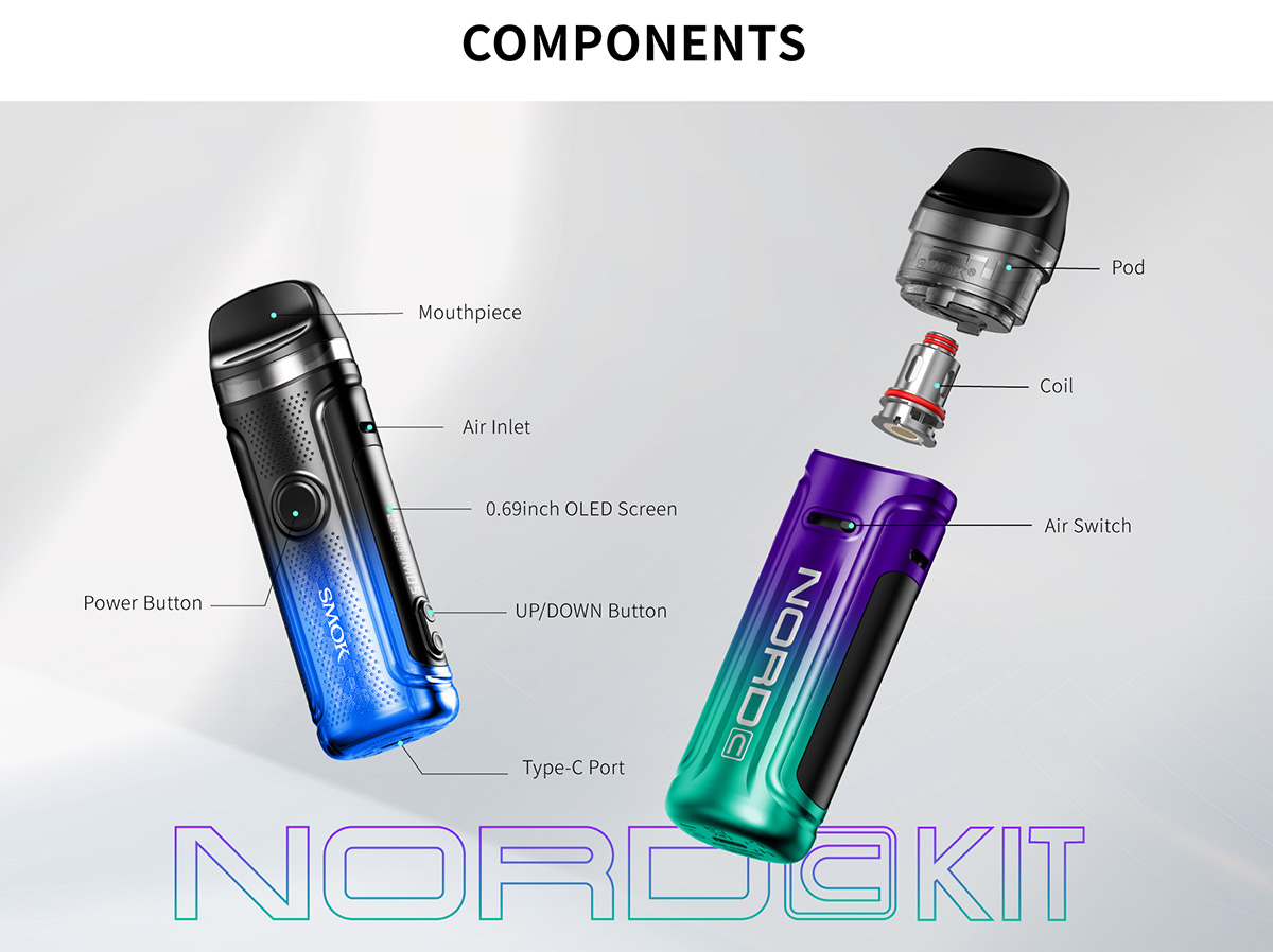 Smoktech NORD C 50W elektronická cigareta 1800mAh Cyan Purple 