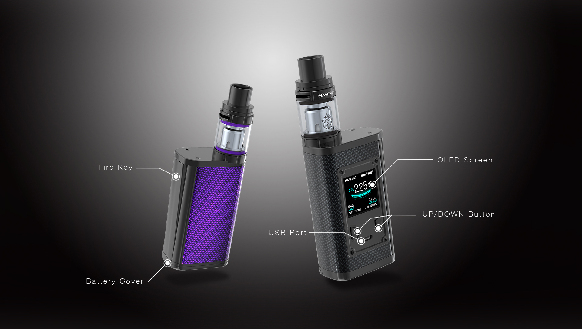 Smoktech Mod grip MAJESTY TC225W - fialový