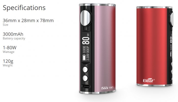 Eleaf mod grip iStick T80 3000mAh  - Blue