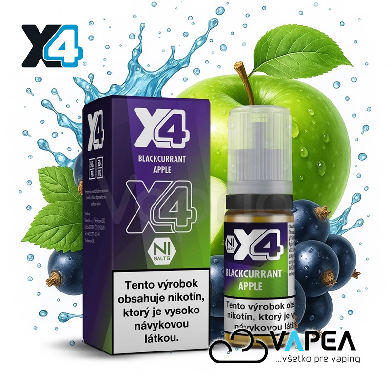 e-liquid X4 Bar Juice Blackcurrant Apple 10ml 20mg
