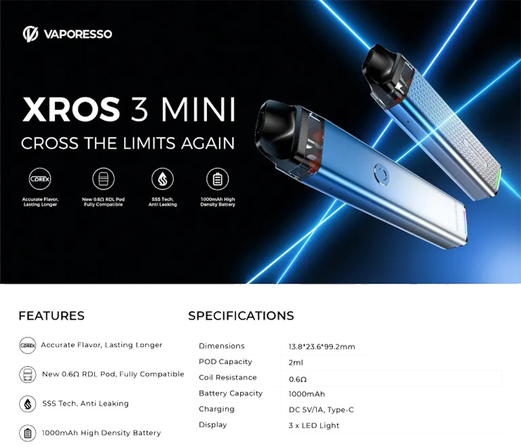 Vaporesso pod cartridge XROS MESH 2ml - 0,6ohm