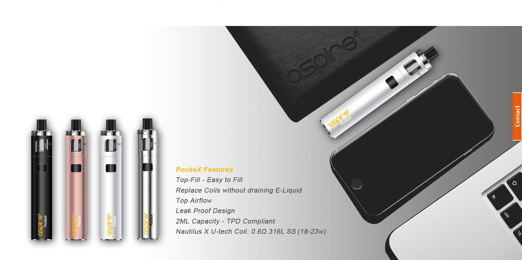 ASPIRE PockeX atomizér 0,6 ohm
