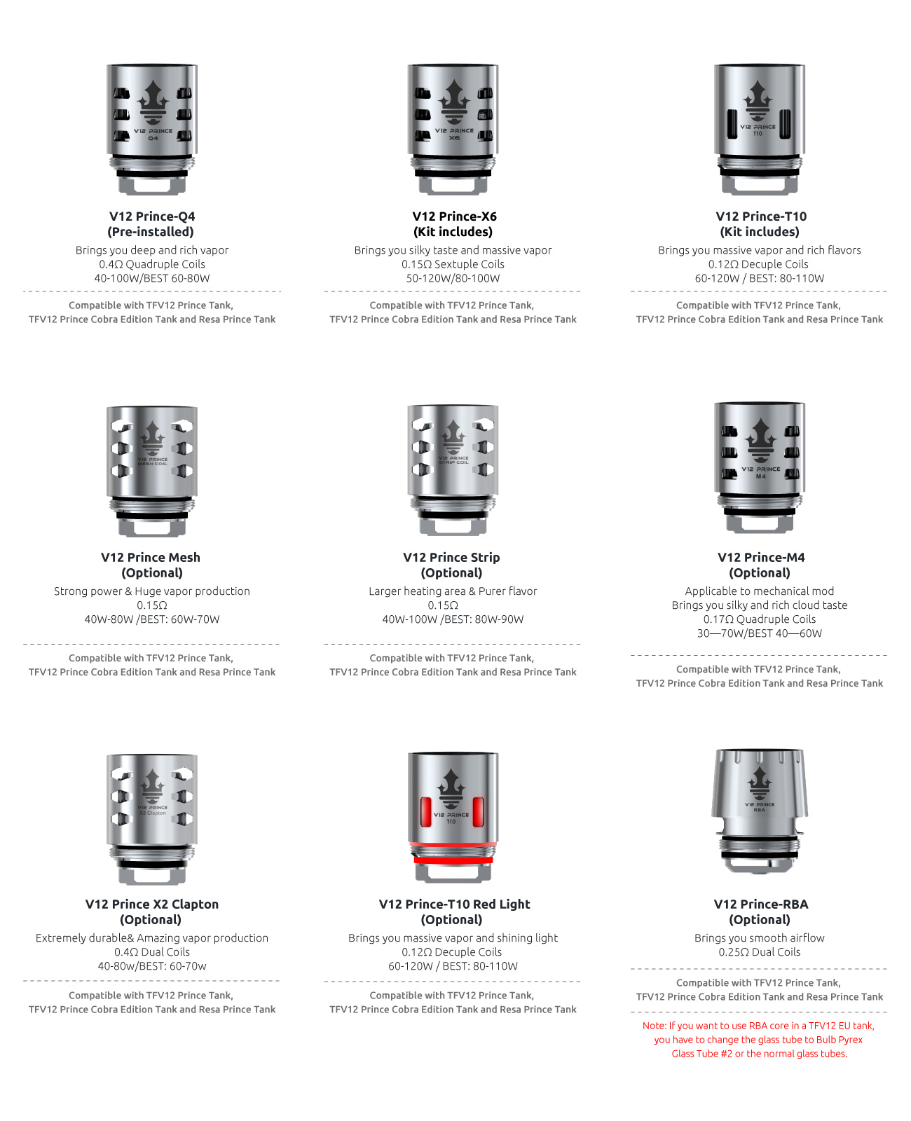 Smoktech V12 Prince Strip žeraviaca hlava - 0,15ohm 