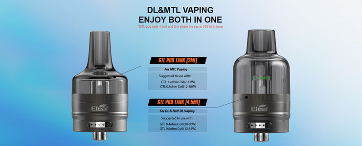 Eleaf clearomizér GTL Pod Tank 4,5ml Silver