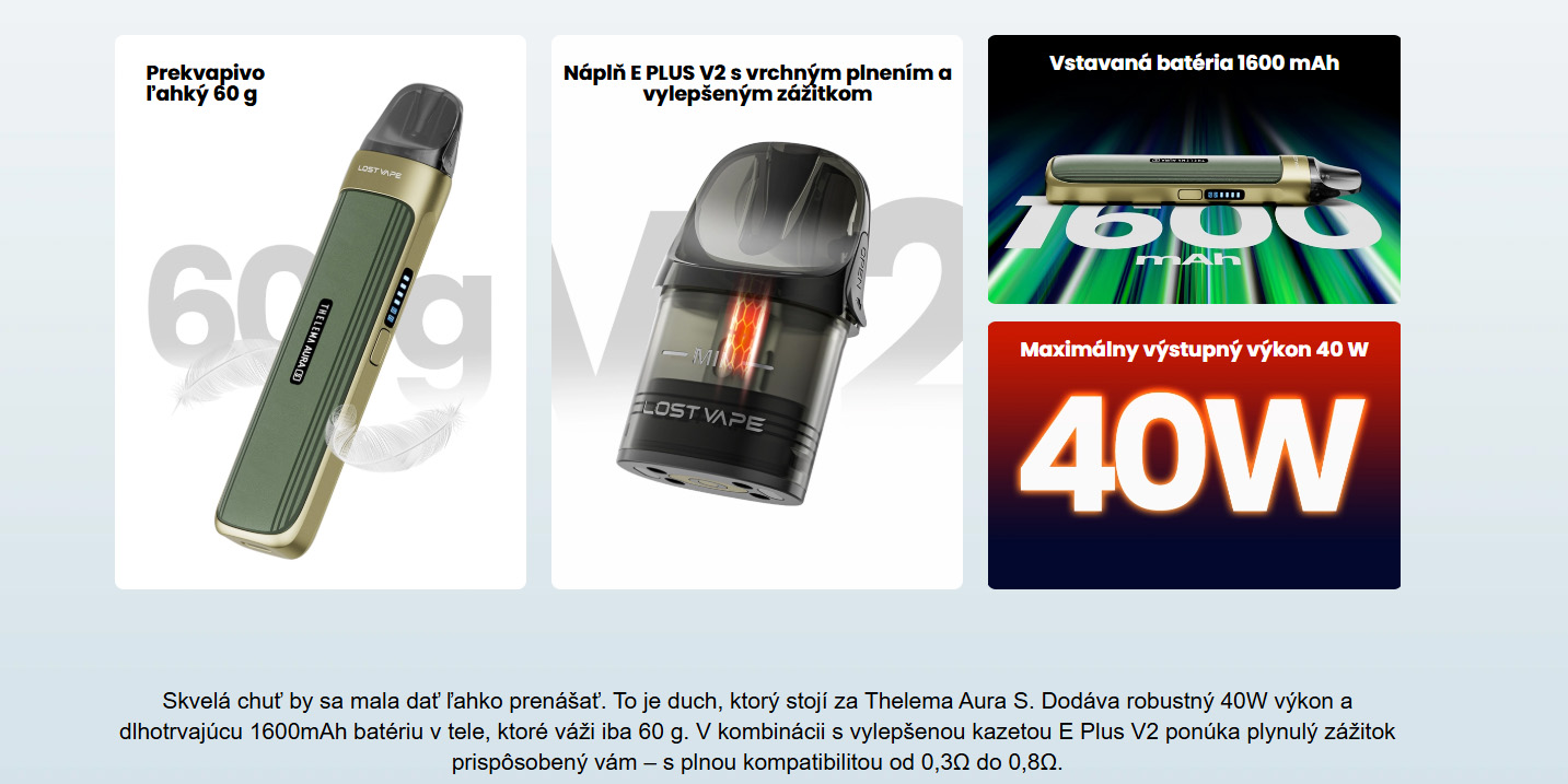 Lost Vape Thelema Aura S 1600mAh Pastel Pink