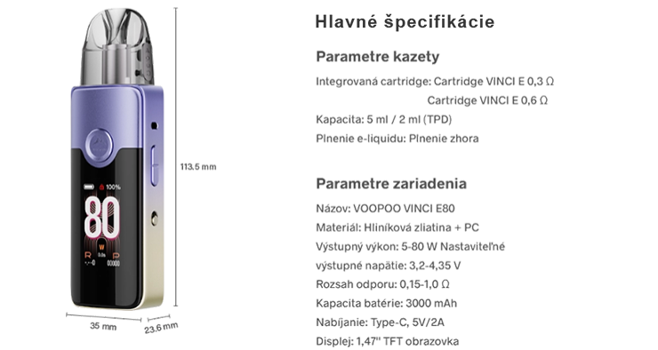 VOOPOO VINCI E cartridge 0,3ohm 5ml