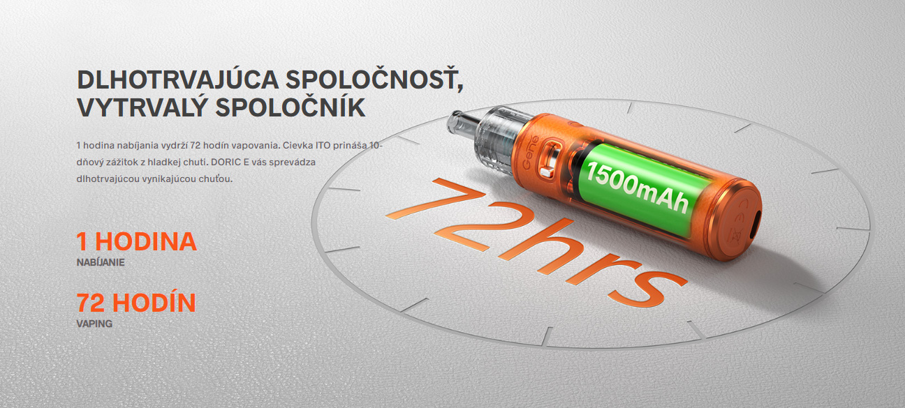 VOOPOO DORIC E Pod elektronická cigareta 1500mAh Black 1ks