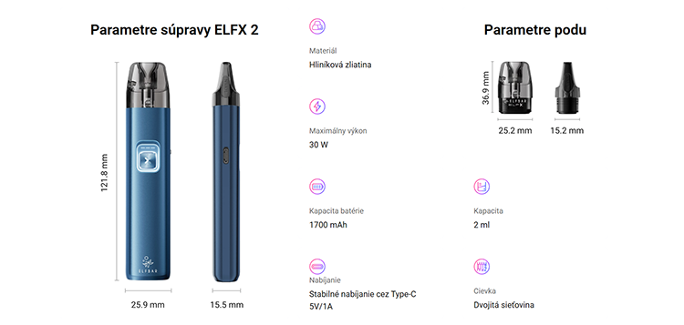 Elf Bar ELFX 2 1700mAh Ocean Blue