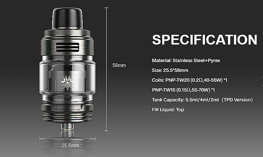 VOOPOO Uforce-L Clearomizer 5,5ml Black