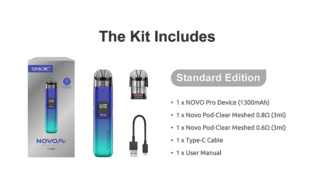 Smoktech NOVO Pro 1300mAh Black Carbon Fiber 1ks