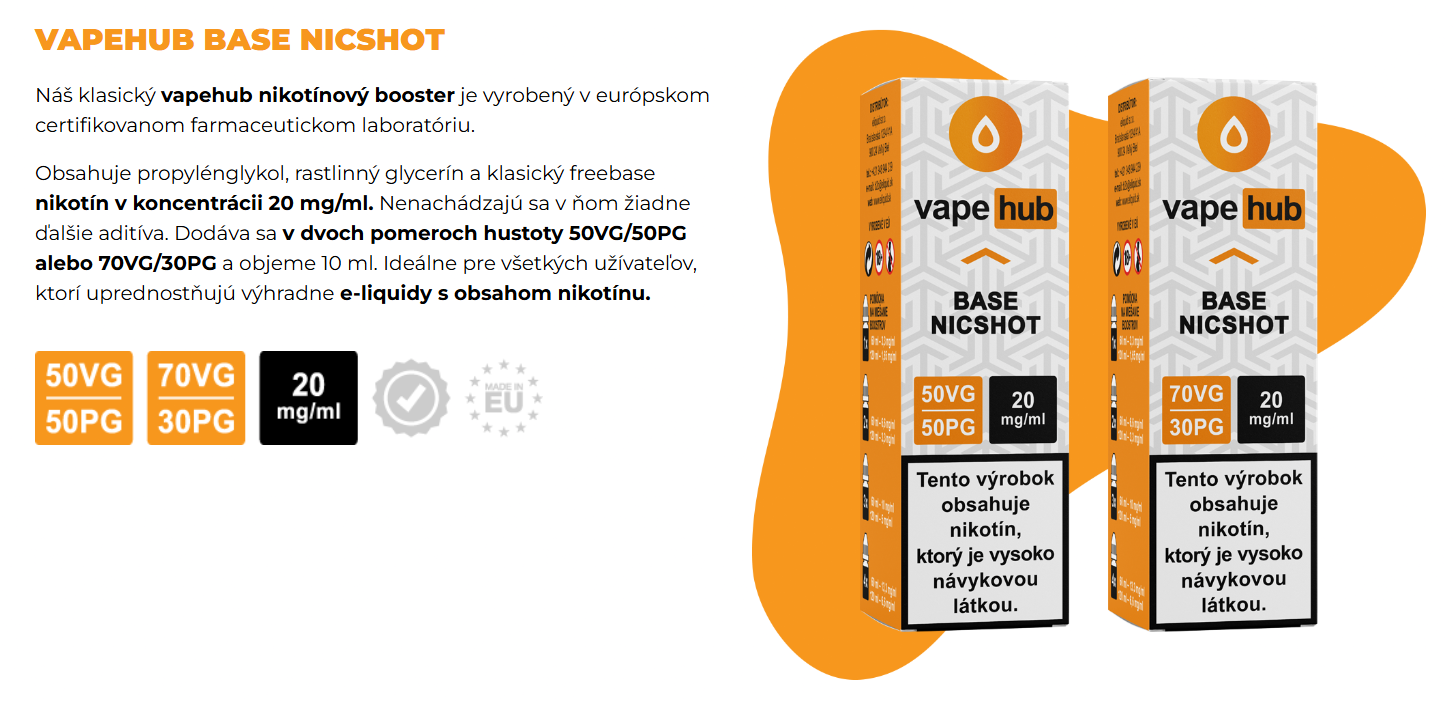 Vapehub Nic Salt shot - 50/50 10ml 20mg