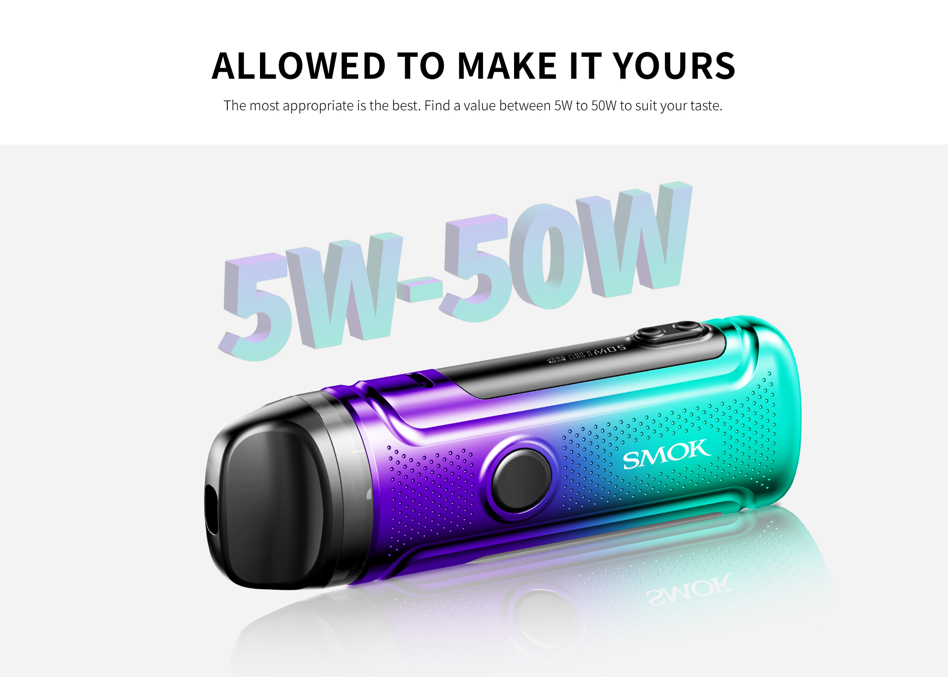 Smoktech NORD C 50W elektronická cigareta 1800mAh Transparent Black 